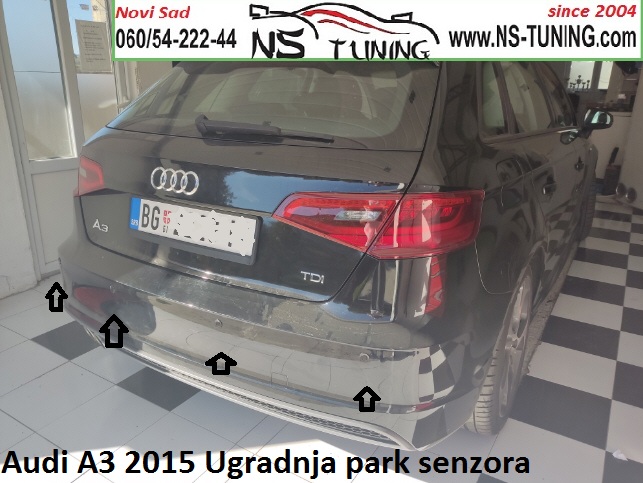 audi a3 2013 2014 2015 2016 2017 ugradnja parking senzora sa ekranom i zvucno novi sad ns tuning
